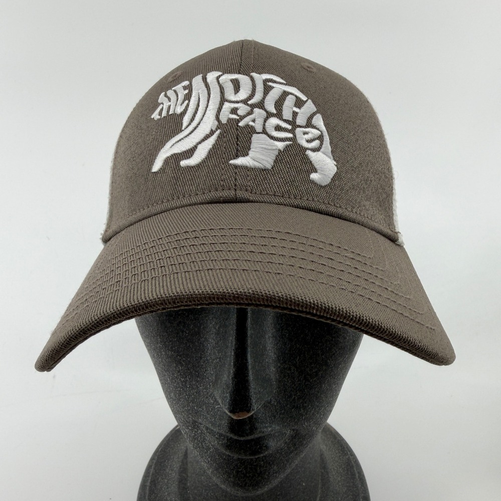 The North Face Brown White Bear Logo Trucker Hat Snapback Unisex One Size